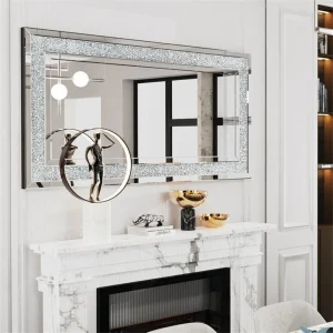 120x60CM Crystal Crush Diamond Wall Mirror For Any Room