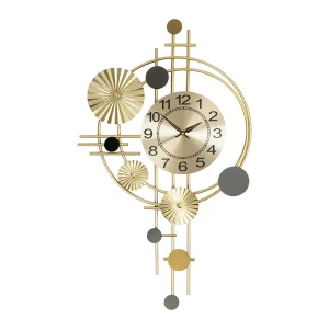 45x78cm Gold Decorative Art Wall Clock.