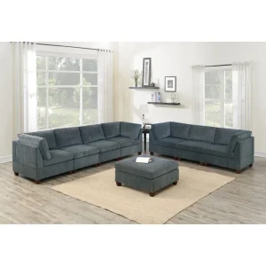 8 Pc. Grey Chenille Modular Sofa Set.