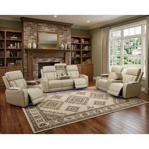 3-Piece Leather Sofa Set.