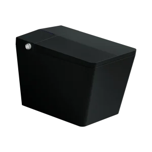 Black Square Smart Toilet with Built-in Tank