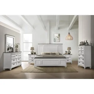 6-Piece Shiplap Panel King Bedroom Set.