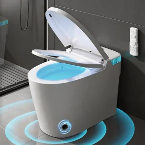 Smart Toilet with Built-In Bidet, Heated Seat, Child Mode, Multiple Flushing Modes, Self-Cleaning Nozzle.