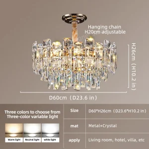 Led Modern Loft Pendant Lighting Crystal Chandelier  for Dining Room