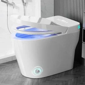 Smart Toilet with Built In Bidet, & 1.28 GPF Auto Dual Flush, Foot Sensor.